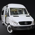 White Commercial Van With Open Side Doors And Roof Rack For Business Use