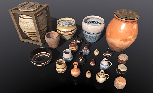 Featured Pottery Pot Water Tank Pottery Pot 3d model