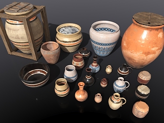 Featured Pottery Pot Water Tank Pottery Pot 3d model