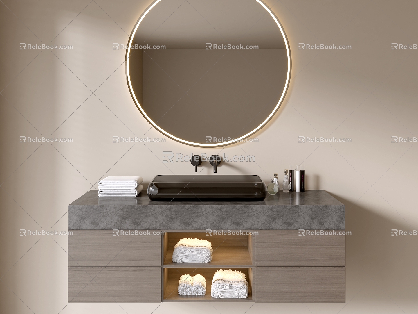 Modern Bathroom Cabinet Bathroom Counter Basin Bathroom Ornaments Mirror Cabinet Sink 3d model