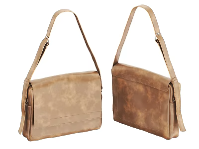 Brown Leather Crossbody Bags With Adjustable Shoulder Straps Classic Design For Daily Use 3d model