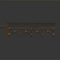 Traditional Wooden Bridge Structure With Railings And Supporting Pillars Design