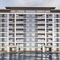 Modern Residential Building Simple Multi-storey Residence 3d model