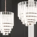 Modern Layered Crystal Chandeliers With Transparent Strips And Elegant Hanging Design