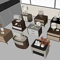 Modern Various Designs Bedside Tables with Lamps and Decorative Items