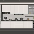 Modern Kitchen Interior Design With White Cabinets Built-in Appliances And Sleek Countertop