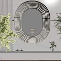 Modern mirror Dressing mirror Dressing mirror Art mirror Shaped mirror Luminous mirror 3d model