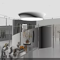 Modern Clothing Store Interior With Mannequins In Dresses And Display Racks