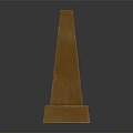 Brown Stone Conical Sculpture With Square Base On Black Reflective Surface