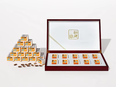 Decorative Ornaments Set With Elegant Gift Box And Stacked Arrangement Details 3d model
