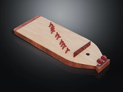Wooden Pencil Shaped Music and Painting Supplies with Red Notes and Eraser Ends 3d model