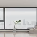 modern floor-to-ceiling windows 3d model