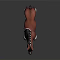 Red Horse Model With White Face Black Mane And White Hooves On Dark Reflective Surface