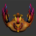 Muscular Anthropomorphic Rooster Creature With Vibrant Crest Colorful Feathers And Yellow Claws