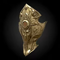 Ancient Golden Ornate Shield With Intricate Carvings And Decorative Design