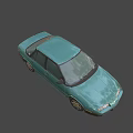 Vintage Green Four Door Sedan With Classic Front Headlights And Body Design