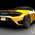 Yellow McLaren Sports Car With Sleek Design Black Roof And Aerodynamic Body