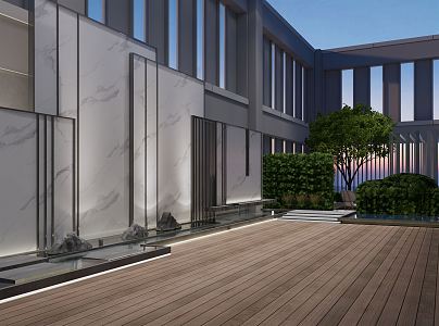 Roof Garden Modern Garden 3d model