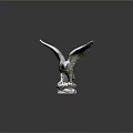 Majestic Eagle Statue with Spread Wings Perched on Rock Base 3d model