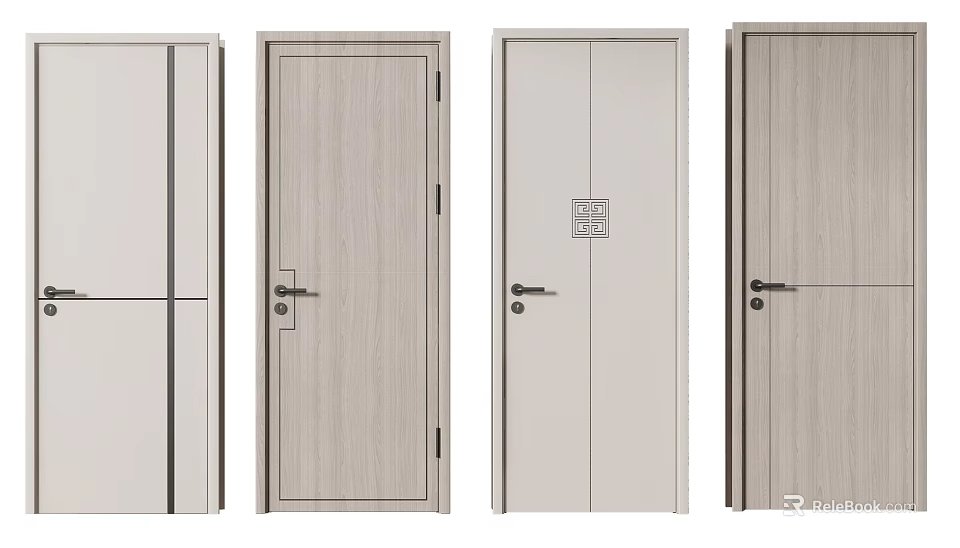 Modern Wooden Swing Doors With Simple Design For Home Interior Use 3d model 