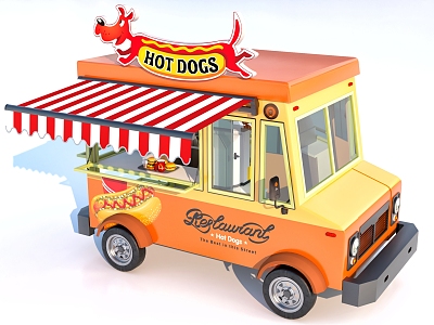 Mobile Hot Dog Dining Car Roadside Stall Car 3d model