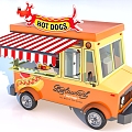 Mobile Hot Dog Dining Car Roadside Stall Car 3d model