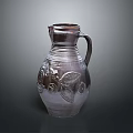 Handcrafted Clay Jug With Intricate Sculpture Carving And Leaf Pattern Details