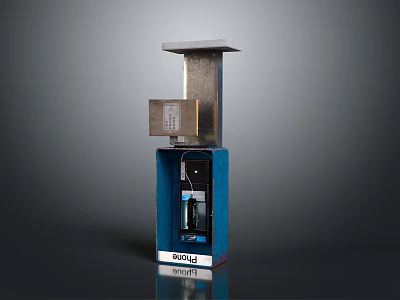 Blue SIPU Vending Machine With Metal Top Control Panel And Dispensing Compartment 3d model