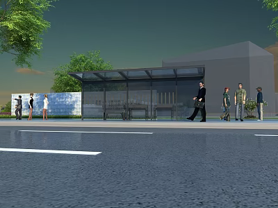 Tranquil Park Landscape With Lush Greenery Walking Paths And Rest Benches 3d model