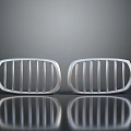 Modern Car Front Grilles Design With Silver Finish And Reflective Surface