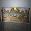 Scenic Landscape Tile Wall Design With Intricate Floral Patterns And Natural Scene Details