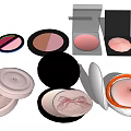 Elegant Cosmetics With Blush Powder Compacts And Bow Decorated Boxes In Various Shades