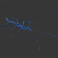 Mythical Brown Game Movie Character With Long Slender Legs And Antennae On Dark Background
