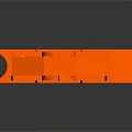 Three Separated Orange Industrial Mechanical Equipment Components With Holes And Bolts