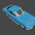 Blue Classic Two Door Sports Car With Sleek Body And Vintage Design