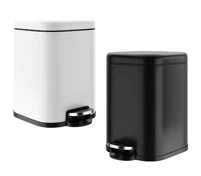 White And Black Pedal Trash Bins With Modern Design For Home Use 3d model