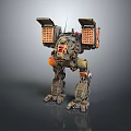 Intricate Sci Fi Mech Robot With Mechanical Armor And Shoulder Panels 3d model