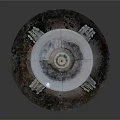 Decorative Garden Ornament Stone Fountain Featuring Mythical Creature Carvings On Circular Base