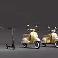 Classic Motorcycle Collection Featuring Retro Scooter And Sidecar With Stylish Design