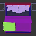 Modern Upholstered Double Bed With Gray White Bedding Pillows And Drawer Nightstands