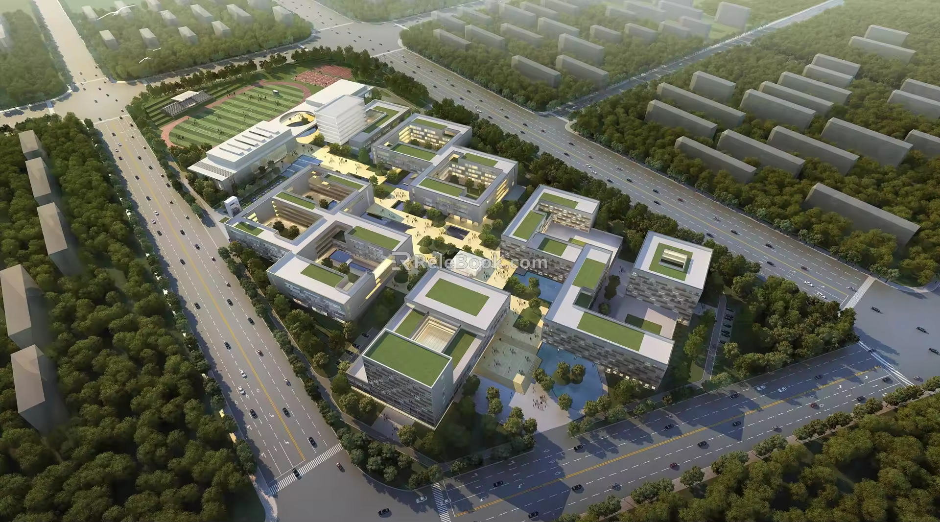 Campus Building Primary and Secondary School Building 3d model