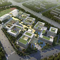 Campus Building Primary and Secondary School Building 3d model