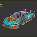 Turquoise Sports Car With Black Accents Rear Spoiler And Modern Sleek Design