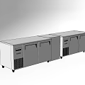 Commercial Stainless Steel Under Counter Refrigerator Freezer With Multiple Doors And Cooling Unit