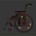 Sturdy Vintage Wheelchair With Black Leather Seat Red Accent Frames Armrests And Footrest