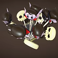 Halloween Themed Lollipops Featuring Vampire And Skull Heads In Yellow Packaging