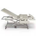 Adjustable Medical Examination Table With Ergonomic Padded Sections And Mobile Metal Frame 3d model