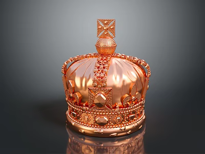 Copper Colored Decorative Crown As Stylish Household Accessory With Intricate Details 3d model