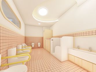 Modern toilet nurturing hall classroom 3d model