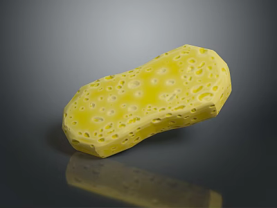 Yellow Porous Cleaning Sponge Essential For Daily Kitchen Dishwashing Tasks 3d model